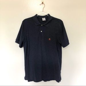 Brooks Brothers Performance Polo Navy Blue Slim Fit Cotton Medium